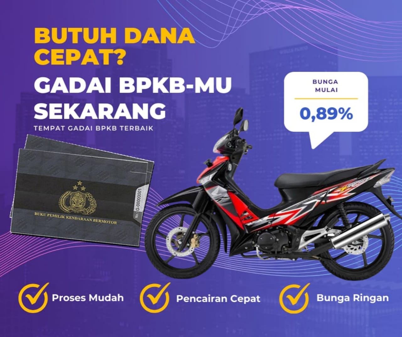 Kredit Jaminan Bpkb Motor Honda Suprax125 S Dapat Dana Berapa? Seperti Ini Simulasinya